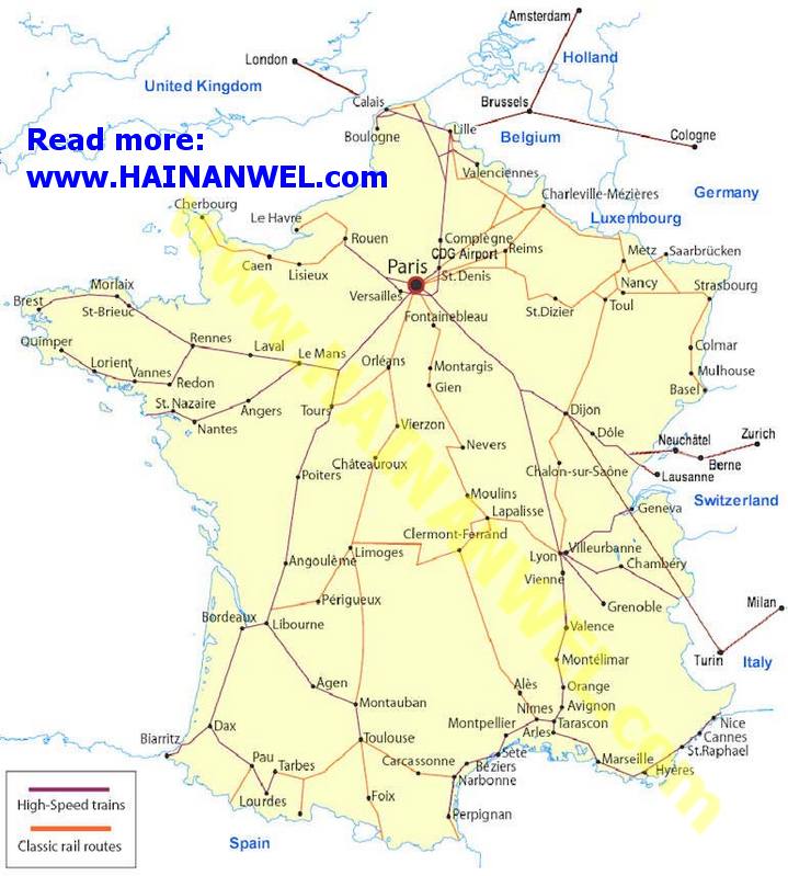 France Trains Route Map Карта железных дорог Франции.jpg