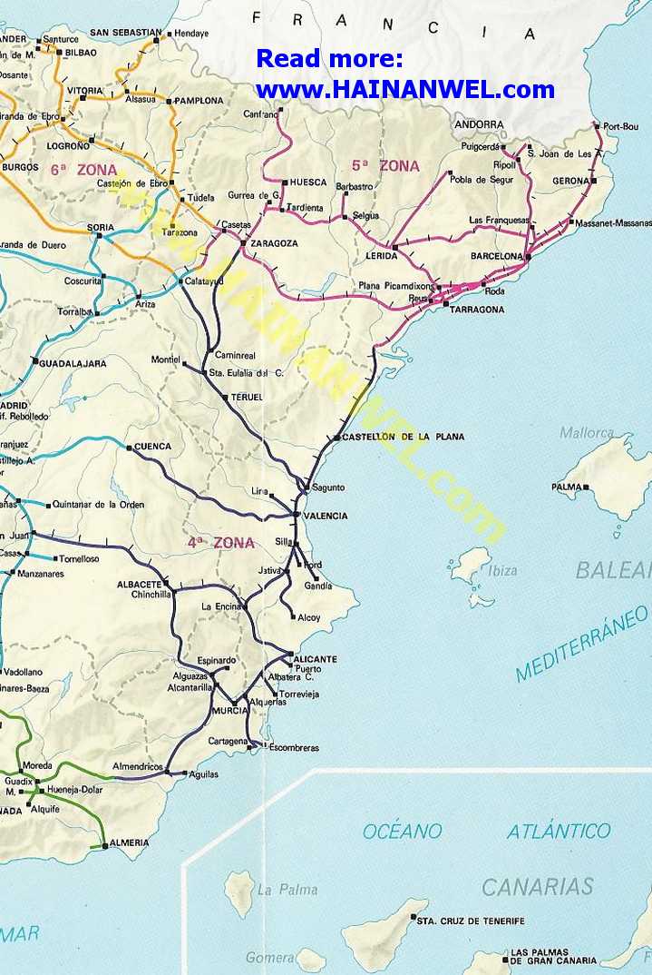 Spain Trains Route Map Карта железных дорог Испании 3.jpg